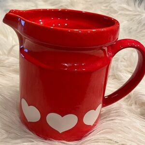 Waechterbach vintage red pitcher white hearts made in West German  Valentinegift